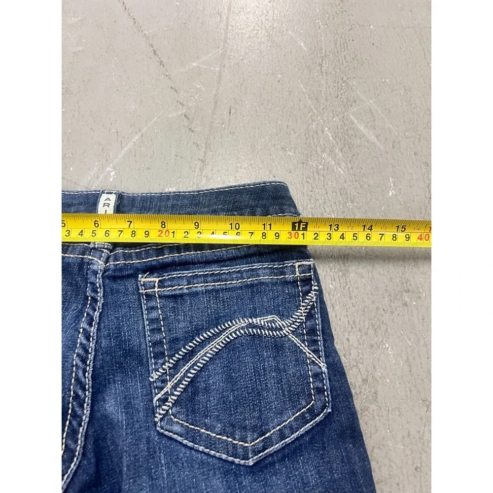 Ariat Real Estella Bootcut Jeans Girls 12 Blue Denim Contrast Stitching Western